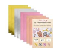 Aluminum Embossing Sheets - 10 A4 Sheets for Stamping and Embossing | 0.08mm Multicolor Double-Sided Paper for Crafts, Scrapbooking, Greeting Cards, and School Projects