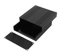 Aluminum Enclosure Box, Split Type Diy Electronic Project Box Aluminum Alloy Amplifier Printed Circuit Board Instrument Shield Cooling Case, for Pcb Board Diy, 54 * 145 * 150mm (Black)