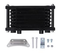 Aluminum Engine Oil Cooler Radiator for 50cc-250cc Motorcycle ATV Off Road Vehicle, Transmission Oil Cooling System with Mounting Brackets and Hardware (Black)