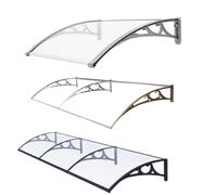 Aluminum Entryway Canopy Awning UV Protection Porch Cover for Front Door Outdoor Patio Awning WeatherResistant Marquee Coffee 60x240cm