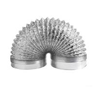 Aluminum Exhaust Hose 150mm, Flexible Dryer Vent Duct for Range Hood, Bathroom Fan & Kitchen Extractor, Heat Resistant Foil Tubing for Airflow, Length 200cm or