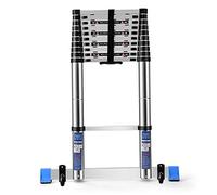 Aluminum Extension Ladder - Space-Saving One-Sided Folding Design for Easy Storage - Perfect for Home and Professional Projects