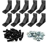 Aluminum Extrusion Corner Bracket Kit, Extruded Hardware, 4/10 Sets Heavy 2020 L Brackets with 20 Series Connectors(Silver,4sets with Bolt nut)