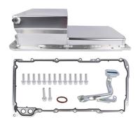 Aluminum Fabricated Front Sump Oil Pan Kit 7-QT Polished Compatible With GM LS1 LS2 LS3 LS6