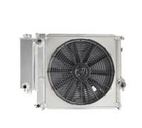Aluminum Fan Shroud Radiator Compatible With 1991-2002 BMW E36 318i 318is 325i M3 Z3 M42 M44 M50 M52 M54 Manual Transmission 3Rows No Cap(Silver)