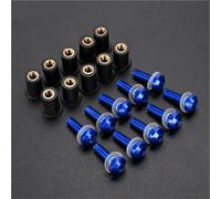 Aluminum Fastener Motorcycle Windshield Bolts Kit For Fairing Windscreen Fastener Screw Nuts Motobike Fairing Screen Screw Bolt(Blue)