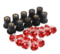 Aluminum Fastener Motorcycle Windshield Bolts Kit For HO&NDA For Goldwing GL1800 NC750X NC-750X Fairing Windscreen Fastener Screw Nuts Motobike Fairing Screen Screw Bolt(Red)