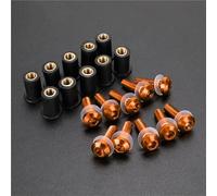 Aluminum Fastener Motorcycle Windshield Bolts Kit For Kawasaki KX250 KX250F KX450F Windscreen Fastener Fairing Screw Nuts Motobike Fairing Screen Screw Bolt(Orange)