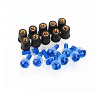 Aluminum Fastener Motorcycle Windshield Bolts Kit For SUZUKI GSF 250 600 600S 650 650S 650N Fairing Windscreen Fastener Screw Nuts Motobike Fairing Screen Screw Bolt(Blue)