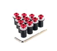 Aluminum Fastener Motorcycle Windshield Bolts Kit For Suzuki SV650SX DL650 GSF650 SV1000 Windscreen Fastener Fairing Screw Nuts Motobike Fairing Screen Screw Bolt(Red)