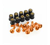 Aluminum Fastener Motorcycle Windshield Bolts Kit For Suzuki TL1000R TL1000S DL650 TL-1000R 1000S Windscreen Fastener Fairing Screw Nuts Motobike Fairing Screen Screw Bolt(Orange)