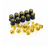 Aluminum Fastener Motorcycle Windshield Bolts Kit For YA&MAHA X-MAX125 250 XMAX400 Xmax400 2015-2023 Windscreen Fastener Fairing Screw Nuts Motobike Fairing Screen Screw Bolt(Gold)