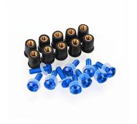 Aluminum Fastener Motorcycle Windshield Bolts Kit For YA&MAHA XMAX 300 X-MAX 300 2017-2023 Fairing Windscreen Fastener Screw Nuts Motobike Fairing Screen Screw Bolt(Blue)