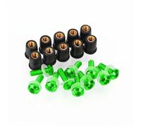Aluminum Fastener Motorcycle Windshield Bolts Kit For YA&MAHA XMAX 300 X-MAX 300 2017-2023 Fairing Windscreen Fastener Screw Nuts Motobike Fairing Screen Screw Bolt(Green)