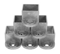 Aluminum Fence Post Base Bracket 32mm Hole Set 6pcs | Railing Post Brackets, Polished Finish, for Balustrade Posts and Garden Fencing Setups