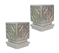 Aluminum Fence Post Caps, 2 Pcs for Mailbox, Lamp Post, Deck, Dock - Durable and Stylish Outdoor Accessories for Enhanced Curb Appeal