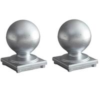 Aluminum Fence Post Caps, Outdoor Post Top Cover & Protector, Replacement Caps for Fences, Decks, Railings(Silver,100mm)
