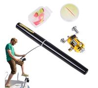 aluminum fishing rod - Compact Metal Pocket Rod, Drum Reel Gear | 4 Piece Portable Fishing Set with Durable Line and Smooth Casting, Lightweight Telescopic Rod for Ice Fishing and Sea Travel