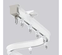 Aluminum Flexible Curtain Track Bendable Ceiling Track For Curtains, Ceiling/Wall Mount Curtain Rail System For Curved Shower Curtain, RV/Sliding Curtain Track(Top a,0.9m/2.9ft/35.4in)