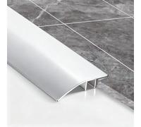 Aluminum Floor Transition Door Threshold Strip, Transition Between Doorway, Door Bars Threshold Strip Threshold, Tile and Laminate Planks, Silver Carpet Door Strips, (0.9mx 4.3cm)