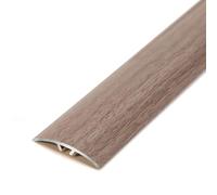 Aluminum Floor Transition Strip - Curved Door Bar Profile, Flat Divider Strip, Wood Floor Transition Edging Trim for Joining Gaps(Grey Oak,4cm*90)
