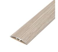Aluminum Floor Transition Strip - Curved Door Bar Profile, Flat Divider Strip, Wood Floor Transition Edging Trim for Joining Gaps(Striped Gray,4cm*90)