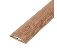 Aluminum Floor Transition Strip - Curved Door Bar Profile, Flat Divider Strip, Wood Floor Transition Edging Trim for Joining Gaps(Brown,4cm*90)