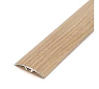 Aluminum Floor Transition Strip - Curved Door Bar Profile, Flat Divider Strip, Wood Floor Transition Edging Trim for Joining Gaps(Light Brown,3cm*90cm)