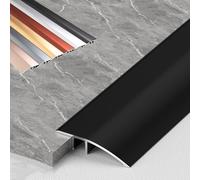 Aluminum Floor Transition Strip Door Bar,Floor Bar for Doorways Threshold Ramp Tile Laminate Planks,Bridge The Height Between 1-3.5 cm, 2 items(Black,7cm(W))