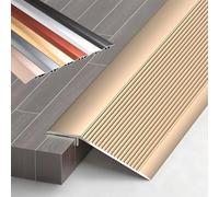 Aluminum Floor Transition Strip Door Bar,Floor Bar for Doorways Threshold Ramp Tile Laminate Planks,Bridge The Height Between 1-3.5 cm, 2 items(Luxury Gold,7cm(W))