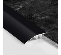 Aluminum Floor Transition Strip Door Threshold Bar, Bridge for Doorways Between Tile and Laminate Planks, Bridge The Height Between 6-12mm (Black,0.9m × 4.3cm)