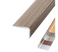 Aluminum Floor Transition Strip - Heavy Duty L-Shaped Stair Nosing Edge Trim, Non-Slip Step Edge Protector, Corner Guard Moldings for Tile, Wood, Laminate Floors(Light Maca,L900xW28xH12mm)
