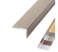 Aluminum Floor Transition Strip - Heavy Duty L-Shaped Stair Nosing Edge Trim, Non-Slip Step Edge Protector, Corner Guard Moldings for Tile, Wood, Laminate Floors(Hazy Time,L900xW20xH8mm)