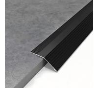 Aluminum Floor Transition Strip Self Adhesive,Metal Door Bar,Textured Floor Bar for Doorways Threshold Ramp Tile Laminate Planks,Bridge The Height Between 6-20mm(Black,0.9m × 5.5cm)
