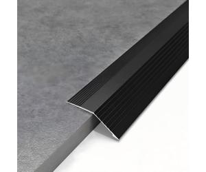 Aluminum Floor Transition Strip Self Adhesive,Metal Door Bar,Textured Floor Bar for Doorways Threshold Ramp Tile Laminate Planks,Bridge The Height Between 6-20mm(Black,0.9m × 5.5cm)