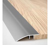 Aluminum Floor Transition Strip, Suitable for Doorways Threshold Ramp Tile Laminate Planks, Bridge The Height Between 5-15mm(Grey)