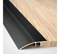 Aluminum Floor Transition Strip, Suitable For Doorways Threshold Ramp Tile Laminate Planks, Bridge The Height Between 5-15mm(Black)