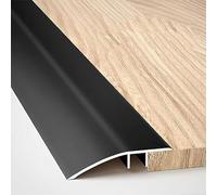 Aluminum Floor Transition Strip, Suitable for Doorways Threshold Ramp Tile Laminate Planks, Bridge The Height Between 5-15mm(Black)