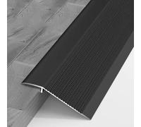 Aluminum Floor Transition Threshold Strip, Bridge The Height Gap Between 0.8 to 3.5cm for Doorway Ramp Tiles Laminate Planks(Black,10cmx0.9m)