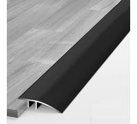 Aluminum Floor Transition Threshold Strip, Bridge The Height Gap Between 0.8 to 3.5cm for Doorway Ramp Tiles Laminate Planks(Black,4.2cmx0.9m)