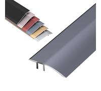 Aluminum Floor Transition Threshold Strip, Cuttable Ramp Drop High 0.8-3.5cm, Carpet/Wood/Tile Reducer, Seam Binder Entry, 2PCS(Iron Gray,4.2cm(W))