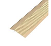 Aluminum Floor Transition Threshold Strip Length 800mm/31.5inch Heavy Duty Metal Anti Slip Gap Cover Door/Carpet/Tile Reducer Suitable for Threshold Height 8-50mm (Gold, 3pcs)