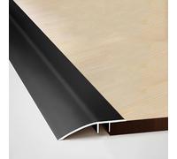 Aluminum Floor Transition Threshold Strip, Threshold Ramp, Smooth Transition for Carpet to Tile, Bridge The Height Gap Between 0.7 to 2.5cm inch for Doorway(Black,4.3x90cm)