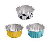 Aluminum Foil Baking Cups, 30Pcs Reusable Aluminum Foil Pans Ramekins Baking Cups Mini Pudding Cups for Birthday Christmas (130ml)