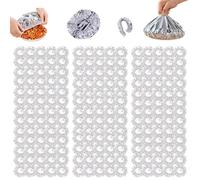 Aluminum Foil Covers for Food, Reusable Aluminum Foil Food Covers, Stretchy Foil Food Covers, Home Dining Table & Food Container Aluminum Foil Heat-Retaining Cover (100)