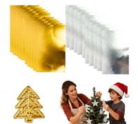 Aluminum Foil Craft, Decorative Embossing Foil Kit for Engraving & Painting, Christmas Ornament Making Kit for Children, Adults Shiny Gold Glitter Effect Craft Accessory (10*Gold + 10*Silver)