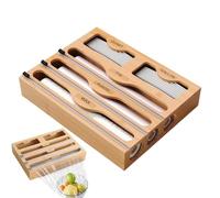 Aluminum Foil Dispenser - 5-in-1 Wrap Organizer | Large-Capacity Foil & Wax Paper Dispenser | Multifunction Kitchen Storage for Cling Film, Bag Roll | Food Service Use - 40×31.6×7.2cm