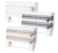Aluminum Foil Dispenser and Paper Towel Holder for Streamlined Kitchen Organization (Grey)