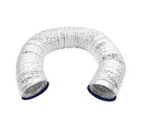 Aluminum Foil Duct Hose Ducting Pipe for Ventilation, Silver | Built-in Wire Helix, Dual-layer Foil Construction, Non-insulated Design, Easy Routing for Hvac Installers