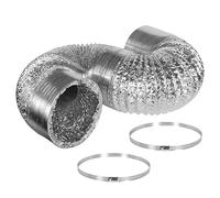 Aluminum Foil Ducting Hose, Aluminum Dryer Vent Hose Flexible Stretch with 2 Stainless Steel Clamps for Extractor Fan,Dryer,Cooker Hood,Kitchen,Bathroom(2m,170mm)